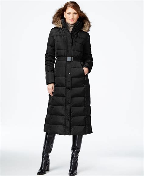 michael michael kors belted maxi puffer coat & reviews coats|michael kors puffer coat packable.